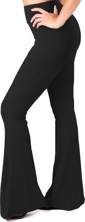 Satina Flared Womens Leggings - Buttery Soft High Waisted Flare Leggings Women - Palazzo Pants for Women Black