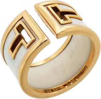 Tiffany & Co. White Yellow Gold (18K) Ceramic Band Ring (Pre-Owned)