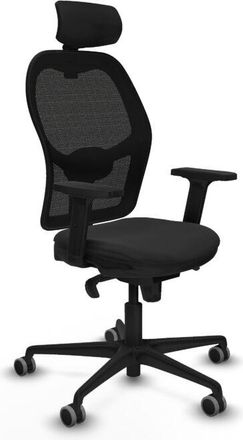 Piqueras y Crespo Piqueras Y Crespo - Jorquera Sincro Malla Negra Similpiel Negro Brazos 2d Base Nailon Cabecero 2d Ruedas 65mm Engomada