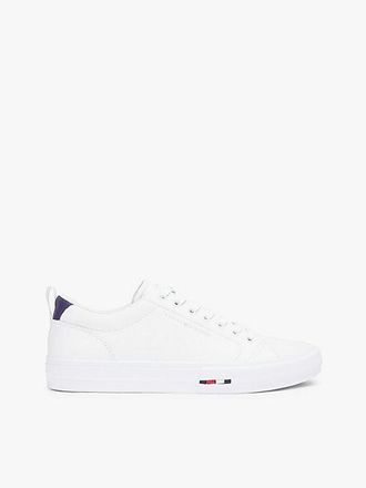 Tommy Hilfiger Contrast Midsole Debossed Leather Trainers