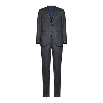 D4.0 Single Breasted Suits, male, Gray, Size: 3XL Pinstripe Single-Breasted Suit