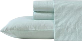Nautica Penny Pinstripe Green King Sheet Set
