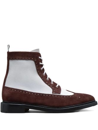 Thom Browne Stivaletti Longwing in pelle scamosciata - Marrone