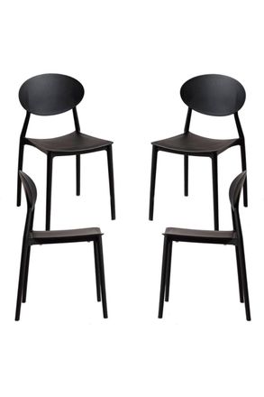 Regalos Miguel Pack 4 Sillas color negro en polipropileno