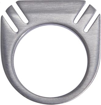 Rick Owens Accessoires, unisex, Grijs, M, Gesneden Afgeschuinde Ring