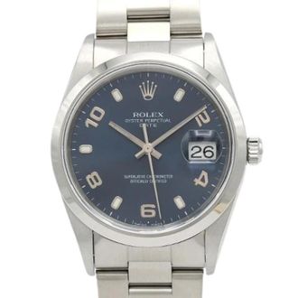 Rolex Pre-owned Oyster Perpetual Date Stainless Steel Automatic 15200 - Dames - Vintage Horloges - Blauw - ONE Size - Vintage