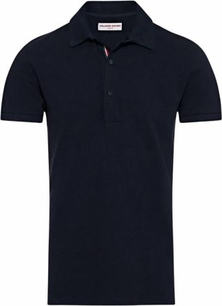 Orlebar Brown Mens Whiteside Stripe Trim Polo In Navy