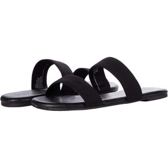 Rsvp Womens RSVP Hillary Natural Slide Black Canvas Slip On Sandals ZAP2117
