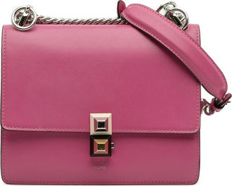 Fendi Womens Pre-owned Small Leather Kan I Crossbody - Dusty Pink - One Size