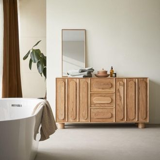 Tikamoon Mueble de almacenamiento de acacia maciza 145 cm