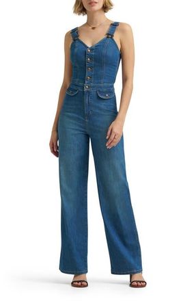 Lee Cutout Denim Jumpsuit in Blue Arrow at Nordstrom, Size X-Large
