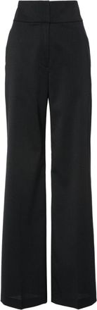 HUGO BOSS high-waisted flared-leg trousers - women - Polyester/Elastane/Wool/Cotton - 40 - Black