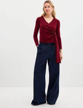 Contemporaine Womens Tie-up crossover sweater