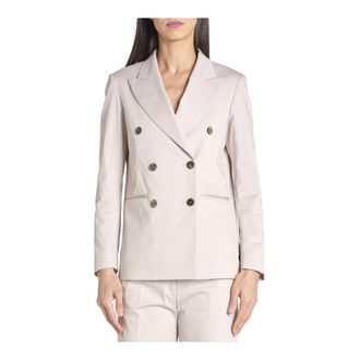 Ql2 Quelledue Blazers, female, Beige, Size: XS Doppiopetto sei bottoni