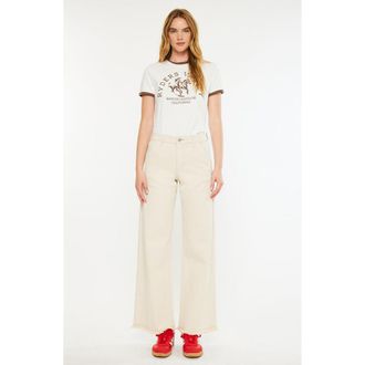 Kancan Grace High Rise Wide Jeans in Cream at Nordstrom, Size 31