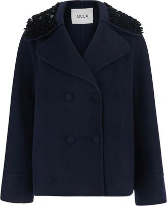 Jucca Cappotto con colletto decorato - - Jackets - Donna - Blu - XS