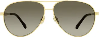 Jimmy Choo London Jimena Glitter-Embellished Pilot Sunglasses - Gold