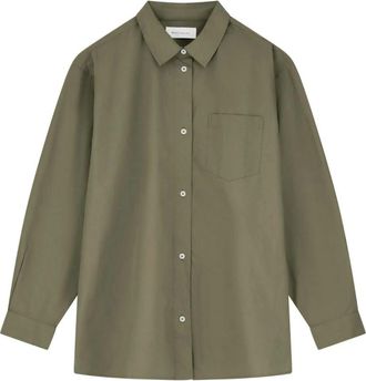 Skall Studio Edgar Shirt Gots - Dames - Overhemden - Groen - S - Katoen - Overhemden