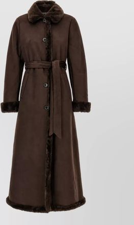 Lauren Ralph Lauren shearling effect belted coat