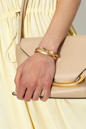 Ferragamo Leather Bracelet, Womens, Gold