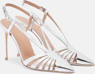 Malone Souliers Janette metallic leather slingback pumps