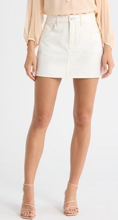 Paige Bobbi Denim Miniskirt in Toasted Ecru at Nordstrom, Size 34