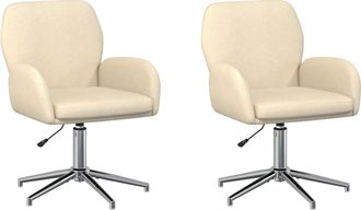 vidaXL Sillas De Escritorio Giratorias 2 Uds. 54 X 58 X 90 Cm Crema Vidaxl