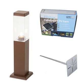QAZQA Qazqa Moderno Farola De Exterior Moderna Marr&oacute;n &Oacute;xido 45 Cm - Malios Acero Inoxidable /pl&aacute;stico Alargada Adecuado Para Led Max. 1 X 60 Watt