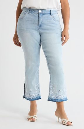 Wit & Wisdom Bennett High Waist Ankle Barely Bootcut Jeans in Powder Blue Artisanal at Nordstrom, Size 14W