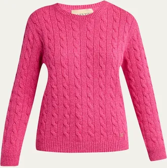 Valentino Garavani Cable Knit Crewneck Sweater