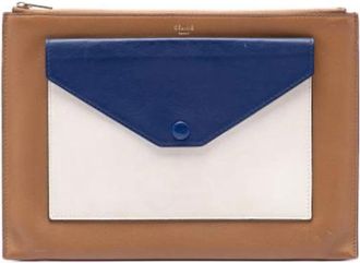 Celine Pre-owned Tricolor Calf Leather Clutch - Dames - Vintage Clutch - Veelkleurig - ONE Size - Leer - Vintage