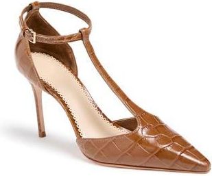 Cinq &agrave; Sept Clara T-Strap Pump in Toffee at Nordstrom Rack, Size 7.5Us / 37.5Eu