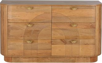 Maisons du monde C&oacute;moda doble de mango macizo con 6 cajones 140 cm