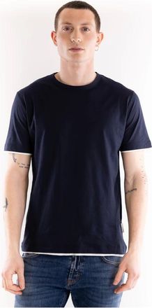 Paolo Pecora Tops, Heren, Blauw, M, Katoen, Short Sleeve T-Shirt