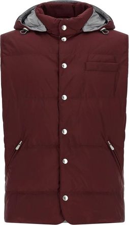 Brunello Cucinelli Licht Gevoerd Techno Vest - Heren - Bodywarmers - Rood - M - Jassen