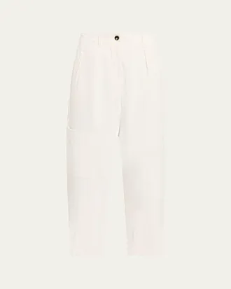 Max Mara Pleated Barrel-Leg Ankle Pants