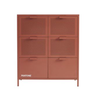 Pantone C&oacute;moda de 6 cajones de metal terracota 90cm