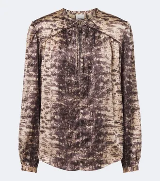 Isabel Marant Laraya snake-print silk satin blouse
