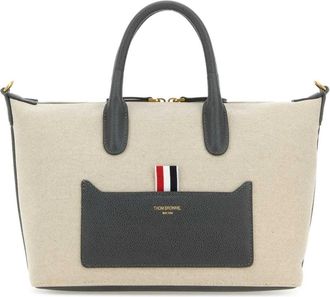Thom Browne Canvas Duffle Handtas - Dames - Handtassen - Beige - ONE Size - Katoen - Tassen