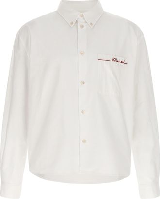 Marni Embroidery Shirt Camicie Bianco-Uomo