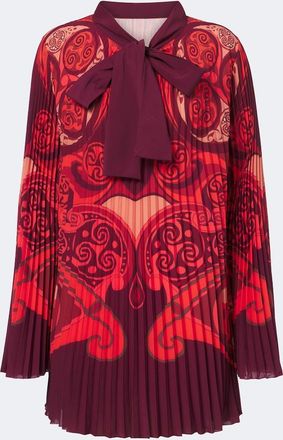 La DoubleJ Alchemy pleated tie-neck minidress