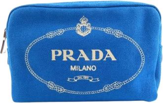 Prada Pre-owned Clutches, female, Blue, Size: ONE SIZE Pre-owned Vintage Pouch