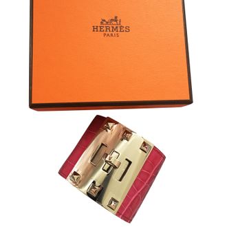 Herm&egrave;s Rose Scheherazade Kelly Dog Cuff Size S