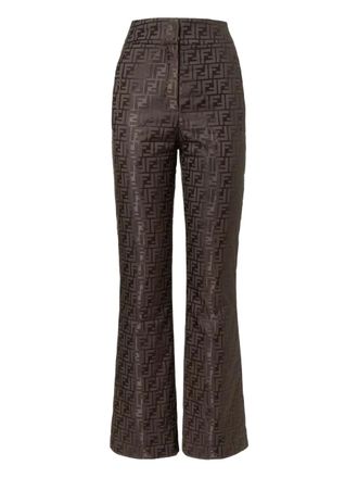 Fendi FF-motif ski pants - women - Cotton/Polyamide/Polyester/Polyurethane Resin - 42 - Brown