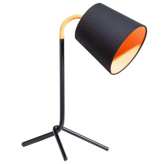 Beliani L&aacute;mpara De Mesa Negra Con Pantalla Cil&iacute;ndrica Estilo Vintage Moderno Mooki