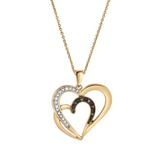 LuvMyJewelry Marielle Sterling Silver 0.05 Ct Diamond Heart Pendant