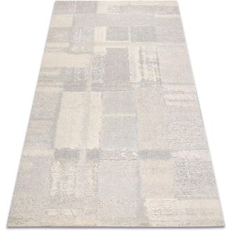 RugsX Flux 461.43.ae110 Alfombra De Lana Osta - Geom&eacute;trica, Estructural, Loft Crema / Gris Beige 60x120 Cm