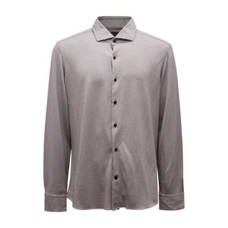 Sonrisa Casual Shirts, male, Gray, L, Silvery Piquet Shirt Model Tj15/Bc