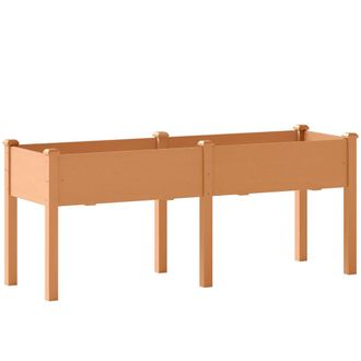 OUTSUNNY Huerto urbano elevado 184x59x76.5 cm marr&oacute;n