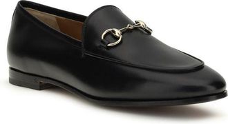 Gucci Womens Black Calf Leather Bos Taurus Slip-On Loafers